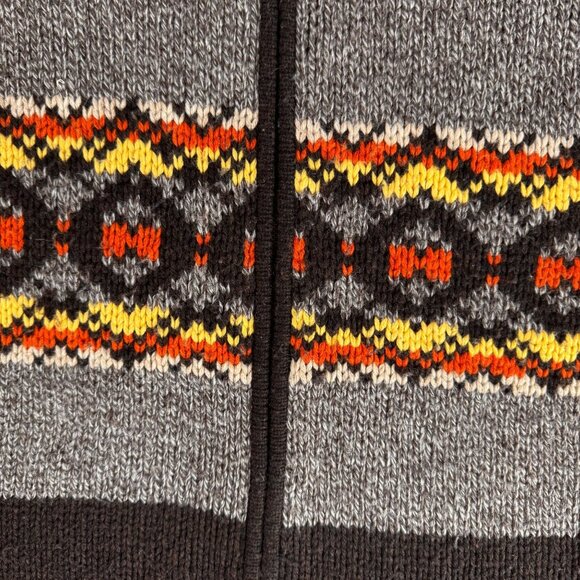 Ruff Hewn Vtg Cardigan Sweater‎ Mens L 70s Hippie Cowboy Zip Mock Neck - Picture 3 of 7